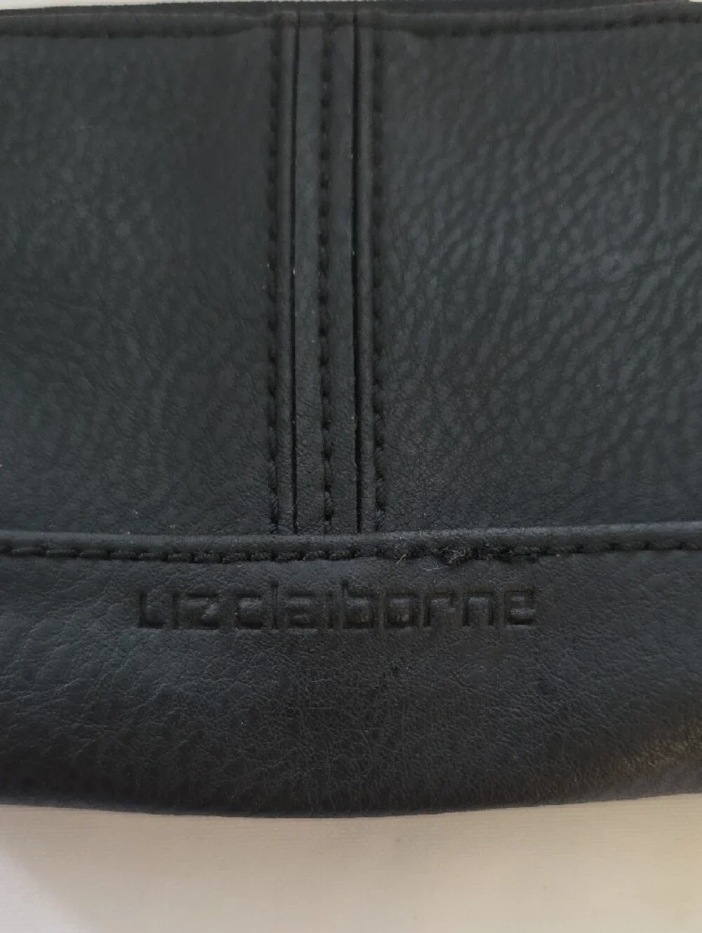 Vintage Liz Claiborne Leather Black Compact Zip Wallet New Old Stock With Tags